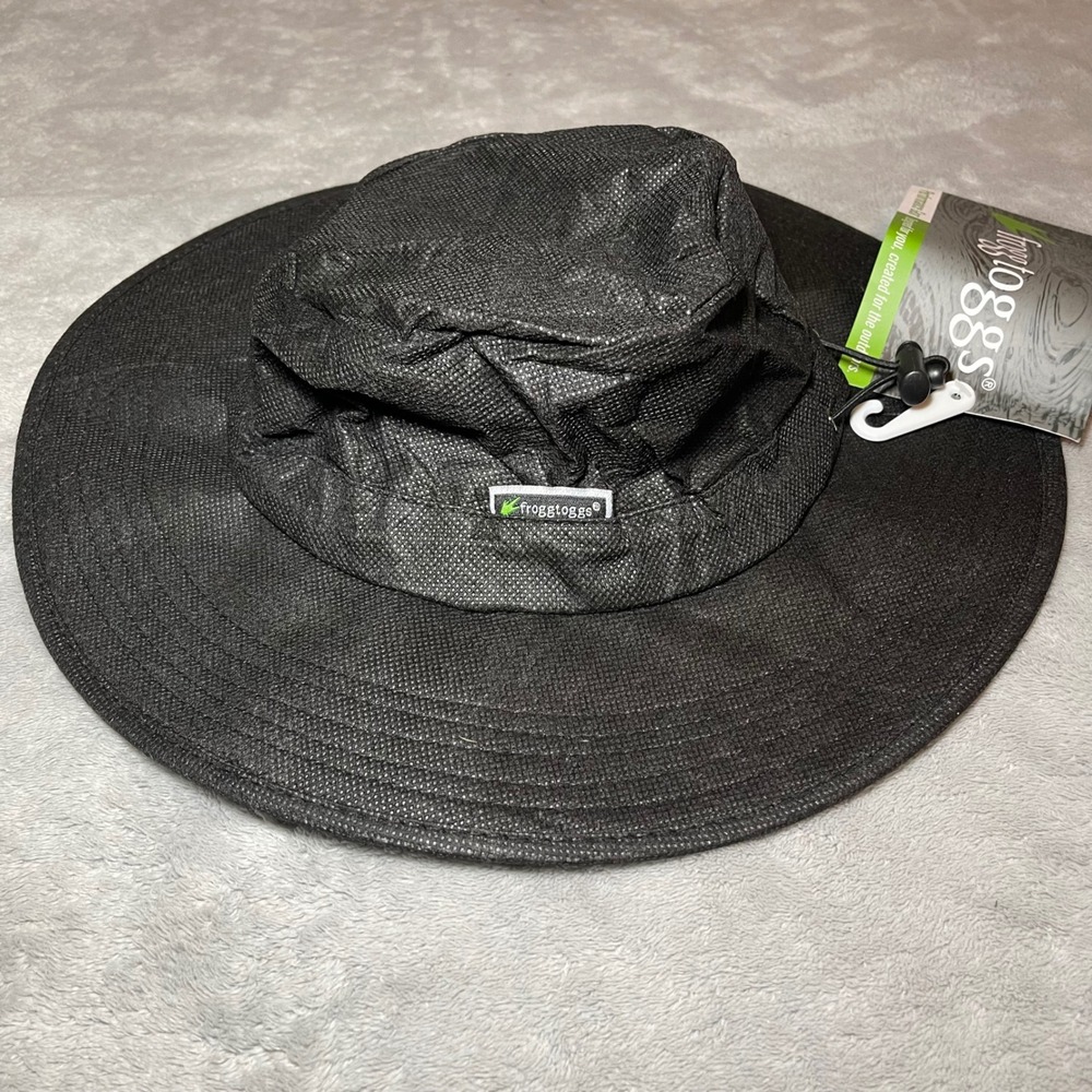 Frogg Toggs Hat Men OS Black Waterproof Boonie FTH103-01 Fishing Hiking NWT